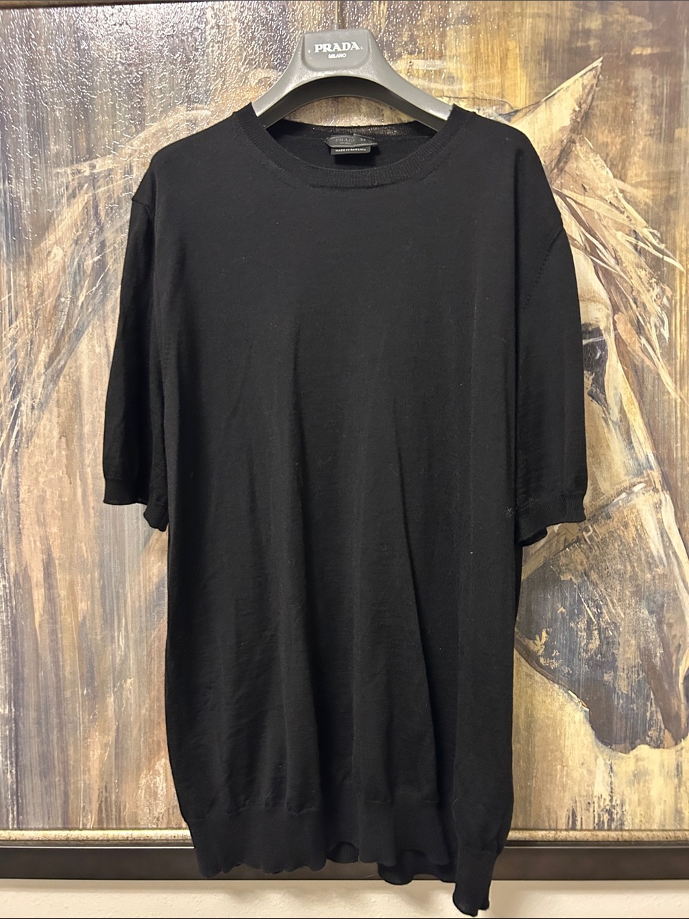 Prada Black Short-Sleeve Crewneck Tee sz 54